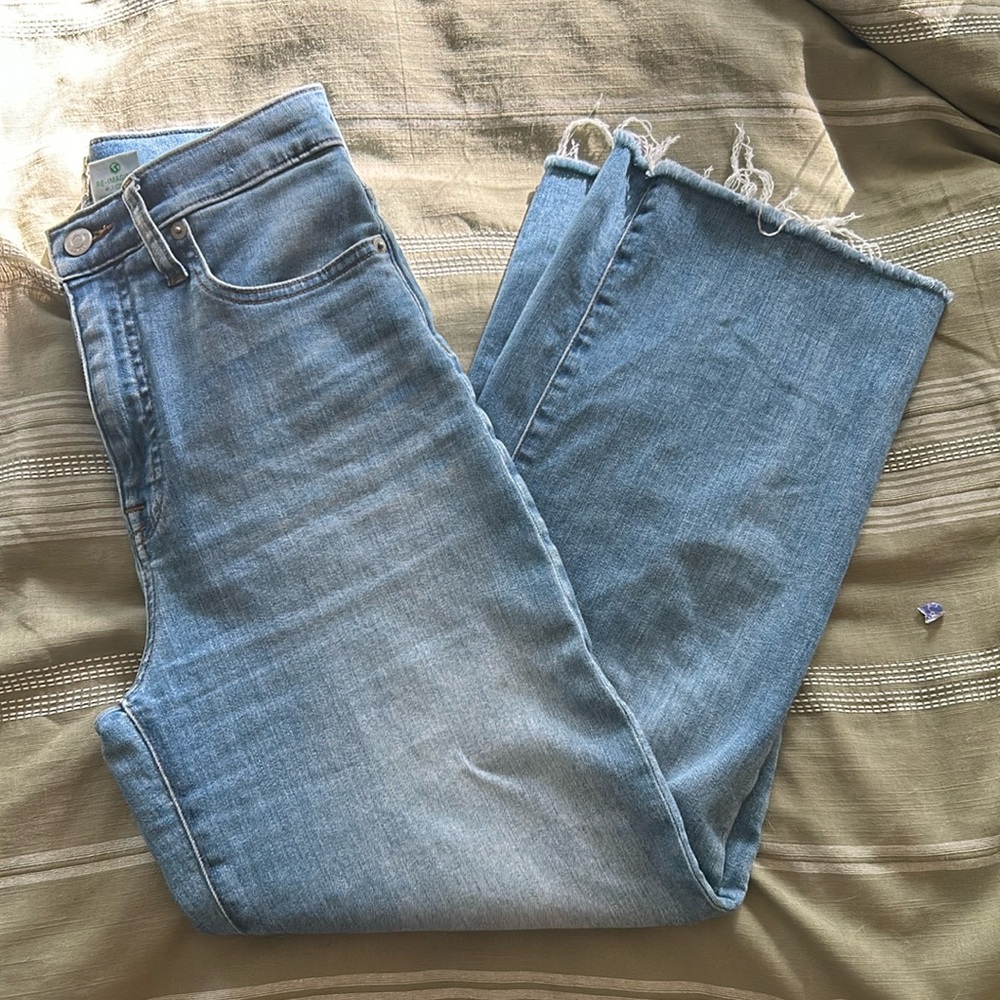 J crew wide leg cropped jean